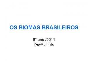 OS BIOMAS BRASILEIROS 8 ano 2011 Prof Lus