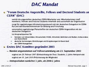 DAC Mandat Forum Deutsche Angestellte Fellows und Doctoral