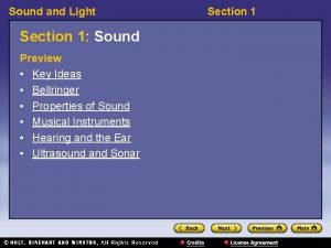 Sound and Light Section 1 Sound Preview Key