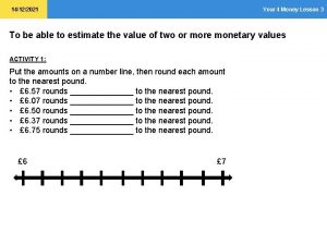 14122021 Year 4 Money Lesson 3 To be