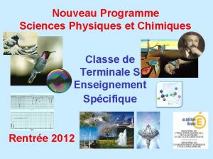 Nouveau Programme Sciences Physiques et Chimiques Classe de