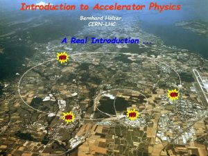 Introduction to Accelerator Physics Bernhard Holzer CERNLHC A