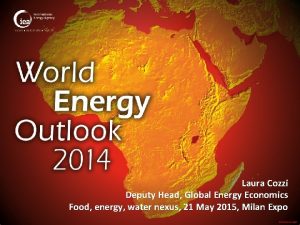 Laura Cozzi Deputy Head Global Energy Economics Food