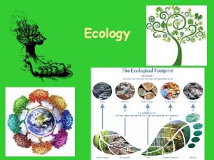 Ecology Important terms Ecology study of interactions of