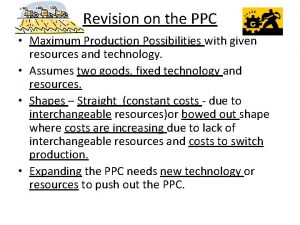 Revision on the PPC Maximum Production Possibilities with