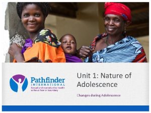 Unit 1 Nature of Adolescence Changes during Adolescence