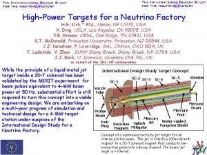 HighPower Targets for a Neutrino Factory H G