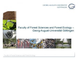 Faculty of Forest Sciences and Forest Ecology GeorgAugustUniversitt