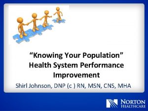 Knowing Your Population Health System Performance Improvement Shirl