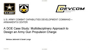 UNCLASSIFIED U S ARMY COMBAT CAPABILITIES DEVELOPMENT COMMAND