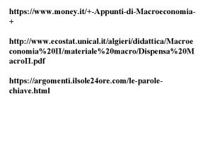 https www money itAppuntidiMacroeconomia http www ecostat unical