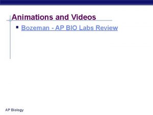 Animations and Videos Bozeman AP BIO Labs Review