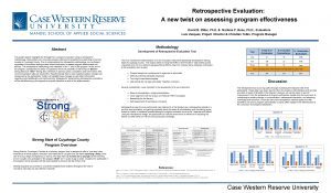 Retrospective Evaluation A new twist on assessing program