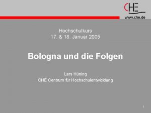 www che de Hochschulkurs 17 18 Januar 2005