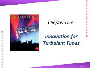 Chapter One Innovation for Turbulent Times Managers for