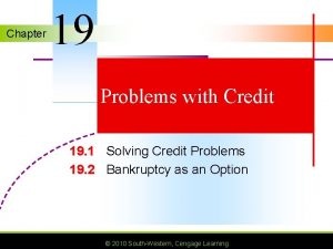 Chapter 19 Problems with Credit 19 1 Solving