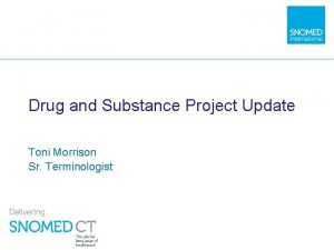 Drug and Substance Project Update Toni Morrison Sr