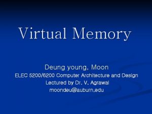 Virtual Memory Deung young Moon ELEC 52006200 Computer