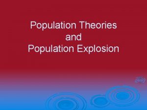 Population Theories and Population Explosion Hans Rosling http