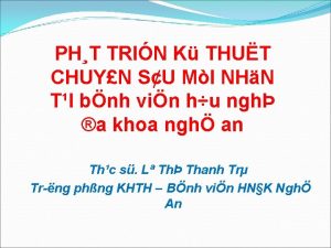 PHT TRIN K THUT CHUYN SU MI NHN