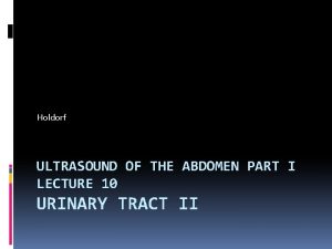 Holdorf ULTRASOUND OF THE ABDOMEN PART I LECTURE