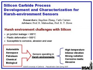 Silicon Carbide Process Development and Characterization for Harshenvironment