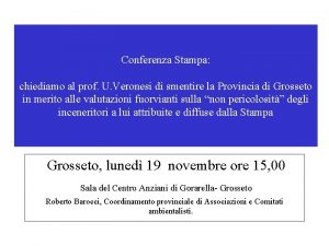 Conferenza Stampa chiediamo al prof U Veronesi di