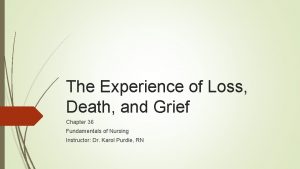 The Experience of Loss Death and Grief Chapter