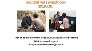 Socijalni rad s pojedincem 2019 20 Prof dr