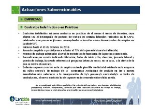 Actuaciones Subvencionables EMPRESAS Contratos Indefinidos o en Prcticas