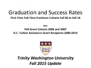 Graduation and Success Rates FirstTime FullTime Freshman Cohorts