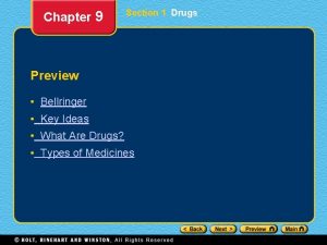 Chapter 9 Section 1 Drugs Preview Bellringer Key