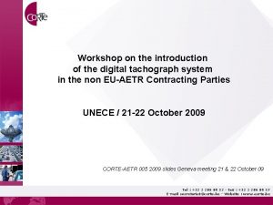 Workshop on the introduction of the digital tachograph