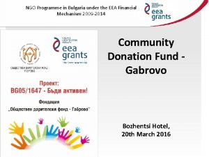 NGO Programme in Bulgaria under the EEA Financial