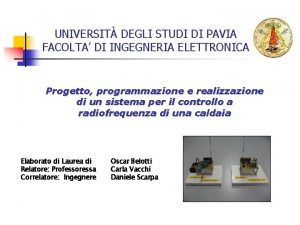 UNIVERSIT DEGLI STUDI DI PAVIA FACOLTA DI INGEGNERIA