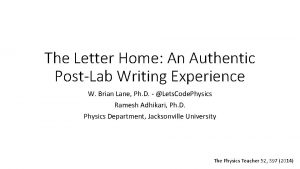 The Letter Home An Authentic PostLab Writing Experience
