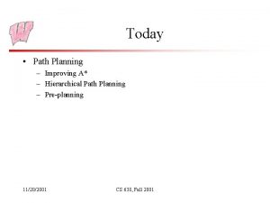Today Path Planning Improving A Hierarchical Path Planning