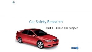 Car Safety Research Part 1 Crash Car project