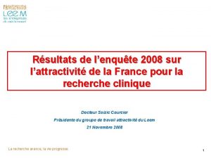 Rsultats de lenqute 2008 sur lattractivit de la