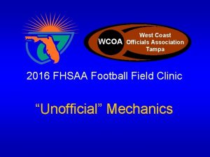 West Coast Officials Association WCOA Officials Association Tampa