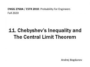 ENGG 2760 A ESTR 2018 Probability for Engineers