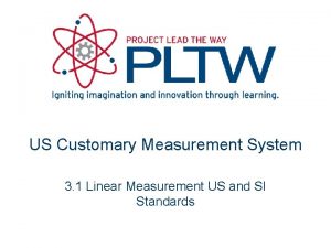 US Customary Measurement System 3 1 Linear Measurement