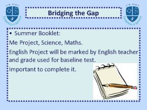 Bridging the Gap Summer Booklet Me Project Science