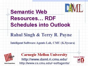 Semantic Web Resources RDF Schedules into Outlook Rahul