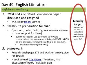 Day 49 English Literature English Lit Periods 1