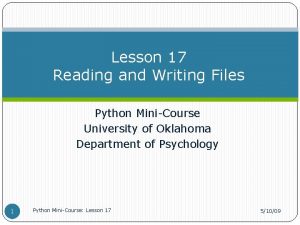 Lesson 17 Reading and Writing Files Python MiniCourse