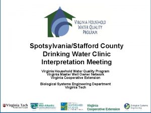 SpotsylvaniaStafford County Drinking Water Clinic Interpretation Meeting Virginia