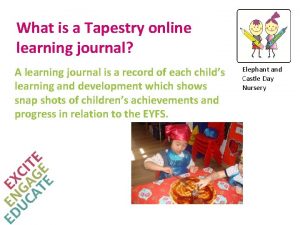 What is a Tapestry online learning journal A