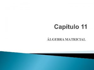 LGEBRA MATRICIAL Matriz um agrupamento retangular de elementos