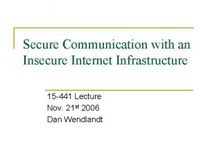 Secure Communication with an Insecure Internet Infrastructure 15